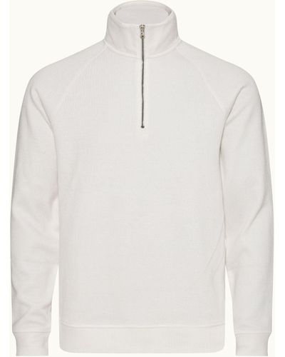 Orlebar Brown Half-zip Relaxed Fit Double-faced Sweatshirt - White