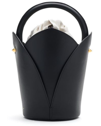 Oscar de La Renta Tulipan Nano Leather Bucket Bag