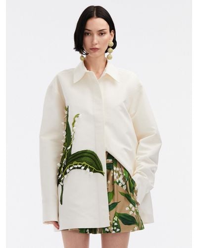 Oscar de la Renta Lily Of The Valley Oversized Jacket - White
