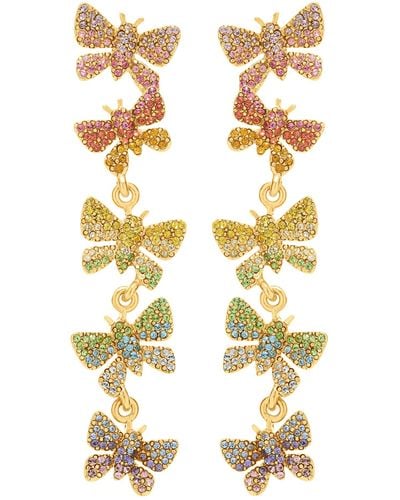 Oscar de la Renta Butterfly Crystal Chandelier Earrings - Metallic