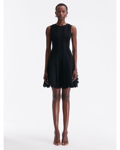 Oscar de la Renta Scalloped Fit & Flare Dress - Black