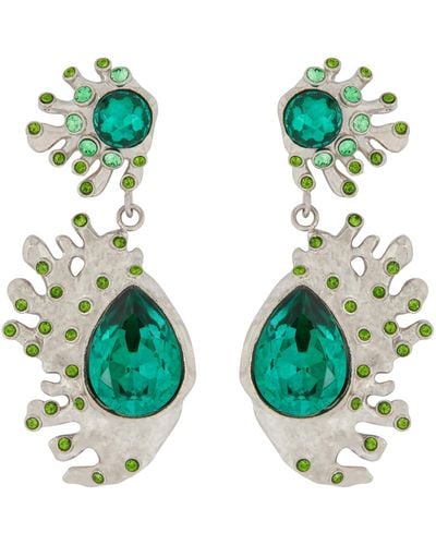 Oscar de la Renta Pear-shaped Cactus Earrings - Green