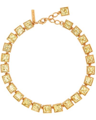 Oscar de la Renta Large Stone Tennis Necklace - Metallic