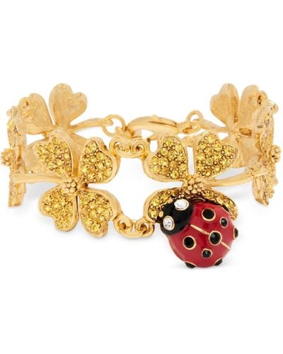Oscar de la Renta Ladybug Clover Bracelet - White