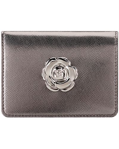 Oscar de la Renta Gunmetal Card Case - Metallic