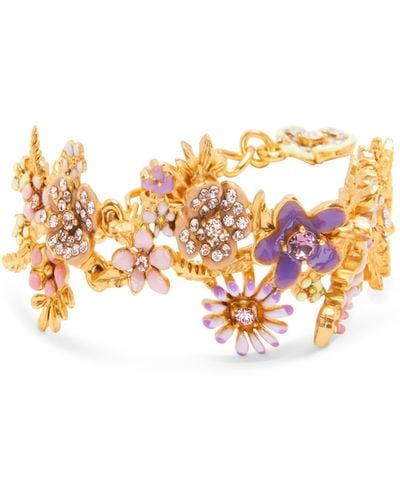 Oscar de la Renta Enamel Flower Garden Bracelet - White