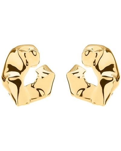 Oscar de la Renta Box Hoop Earrings - Metallic
