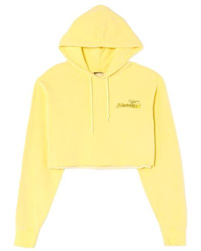 RE/DONE Upcycled Cropped Hoodie Yellow Size Xs