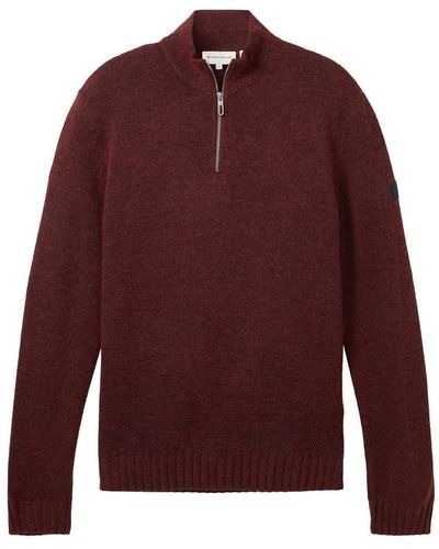 Tom Tailor Sweatshirt cosy knitted troyer - Rot