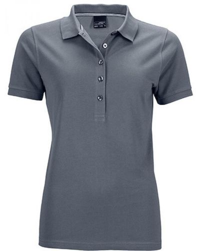 James & Nicholson Poloshirt Pima Polo / feine Piqué-Qualität - Grau