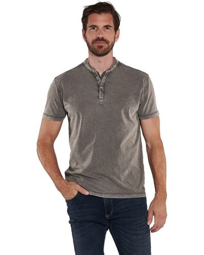 Engbers T- Henley-Shirt uni - Grau