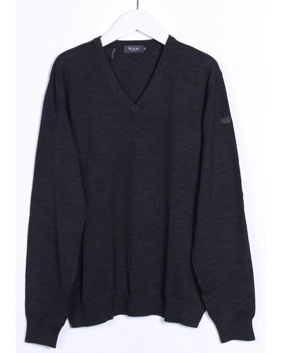 maerz muenchen Sweatshirt Pullover V-Ausschnitt /1 Arm - Blau