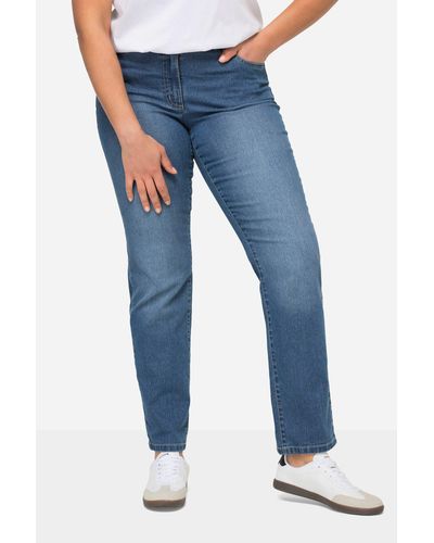 Angel of Style Regular-- Jeans Paula Straight Fit Stretchkomfort 5-Pocket - Blau