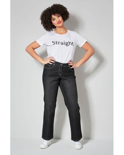Dollywod Regular-- Jeans Straight Fit 5-Pocket - Grau