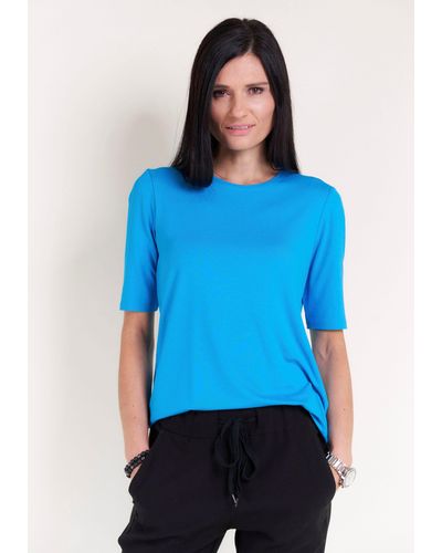 Seidel Moden T-Shirt mit Halbarm und Rundhalsausschnitt - Blau