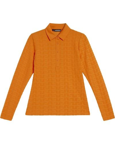 J.Lindeberg . Trainingspullover Rosemary Golf Langarm Poloshirt - Orange