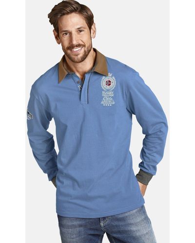 Jan Vanderstorm Sweatshirt JAARNE mit hochwertigen Stickereien - Blau