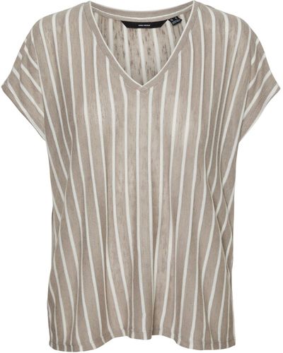 Vero Moda V-Shirt Lana (1-tlg) - Grau