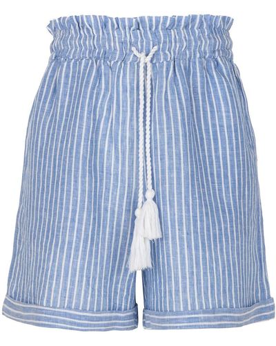 Rich & Royal Leinen Shorts - Blau