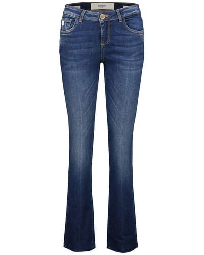 Goldgarn 5-Pocket-Jeans Jeanshose ROSENGARTEN FLARE (1-tlg) - Blau
