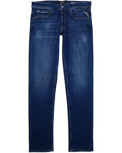 Replay Straight Fit Jeans Grover im 5-Pocket-Style (1-tlg) - Blau