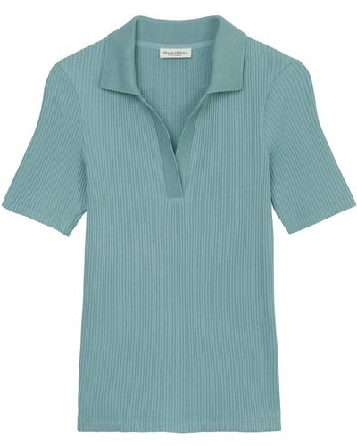 Marc O' Polo Marc O' Shirtbluse Polo shirt, short sleeve, flatknit - Blau