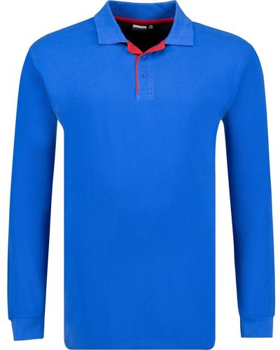 Adamo Langarm-Poloshirt (1-tlg) in Übergrößen bis 12XL - Blau