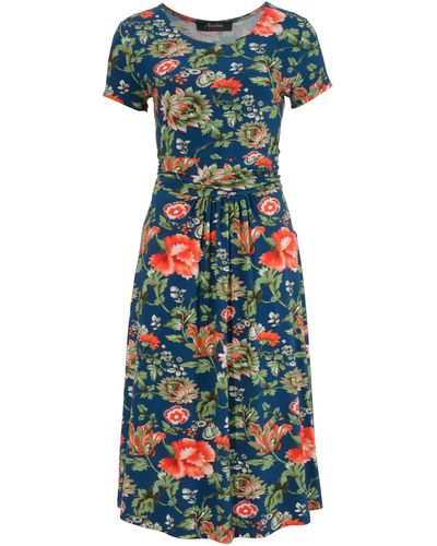 Aniston CASUAL Sommerkleid mit farbenfrohem Blumendruck - Blau