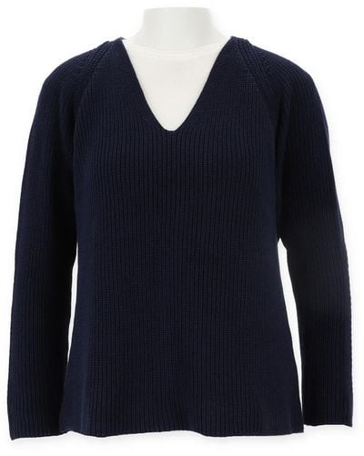 halsüberkopf Accessoires Sweatshirt Pullover V-Ausschnit - Blau