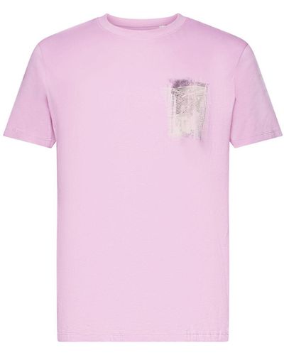 Edc By Esprit Print-T-Shirt aus nachhaltiger Baumwolle (1-tlg) - Pink