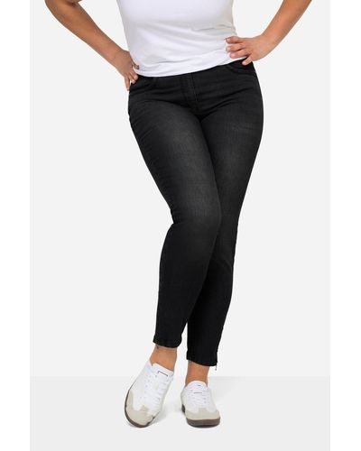 Angel of Style Röhrenjeans Jeans Irma Slim Fit Stretchkomfort 5-Pocket - Schwarz