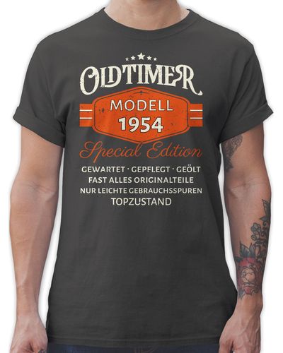 Shirtracer T-Shirt Oldtimer 1954 Modell Special Edition Original 70. Geburtstag - Grau