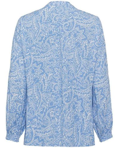 Olsen Blusenshirt uni (1-tlg) - Blau