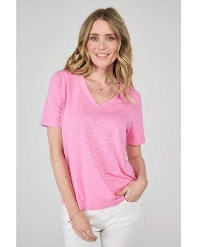 LIEBLINGSSTÜCK T-Shirt CristinL in modischer Flamgarn -Optik - Pink