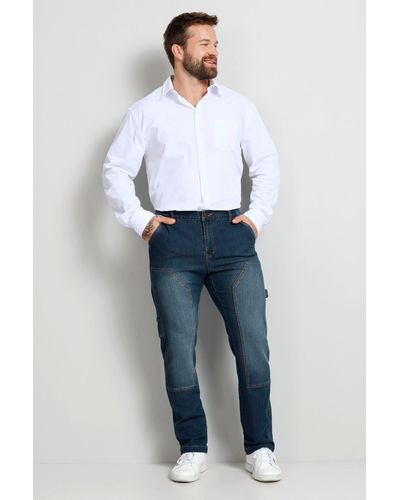 Boston Park 5-Pocket-Jeans Workerjeans Slim Fit Stretchkomfort - Blau