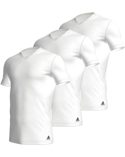 adidas T-Shirt "Active Flex Cotton" (3er-Pack) mit V-Ausschnitt, legere Passform - Weiß