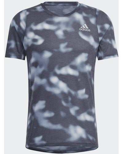 adidas Shirt RUN ICONS AOP T MULTCO/WHITE/BLACK - Blau