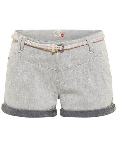 Ragwear Shorts weiß regular (1-tlg) - Grau