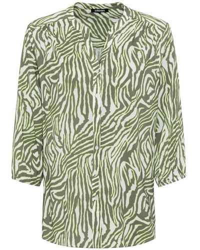 Olsen Blusenshirt Blouse Woven Long Sleeves - Grün