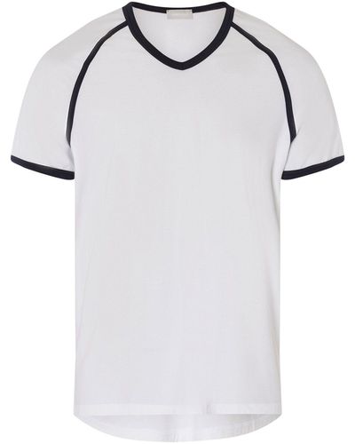 Hanro Pierre t-shirt -ausschnitt v-neck - Weiß