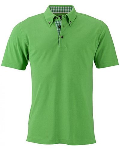 James & Nicholson Poloshirt Traditional Polo / Feine Piqué-Qualität - Grün