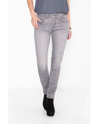 ATT Jeans ATT Slim-fit-Jeans Belinda mit Nietendetail an den Taschen - Grau