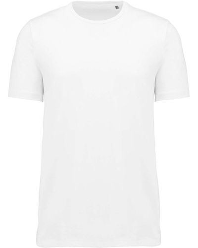 Kariban Rundhalsshirt T-Shirt Slim-Fit Crew Neck Rundhals Basic - Weiß