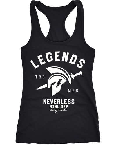 Neverless Tanktop Cooles T-Shirt Legends Sparta Gladiator Gym Athletics Sport Fitness ® - Schwarz