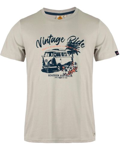 ROADSIGN australia T-Shirt Vintage Ride (1-tlg) mit kurzem Arm, Print und U-Ausschnitt - Grau