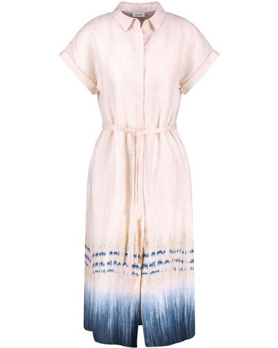 Gerry Weber A-Linien-Kleid Leinenkleid mit Taillenband - Pink