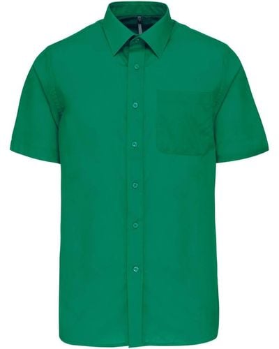 Kariban Langarmhemd Hemd Kurzarm Business Basic Poplin Shirt Freizeithemd - Grün