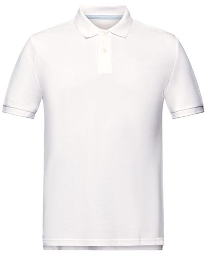 Esprit Piqué-Poloshirt - Weiß