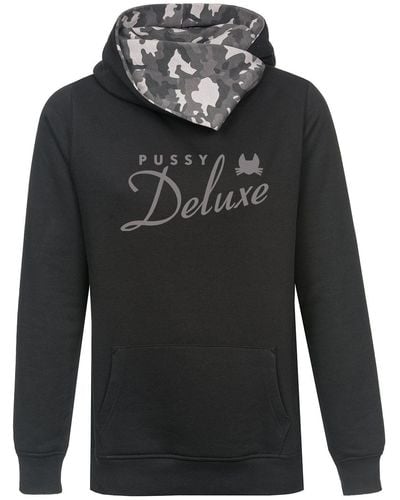 Pussy Deluxe Schalkragenpullover Logo Military - Schwarz
