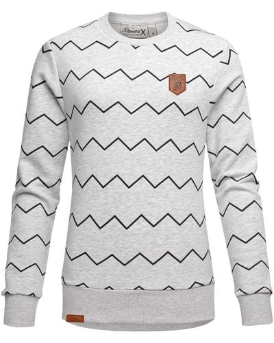 REPUBLIX Sweatshirt KEIRA Kapuzenpullover Print Sweatjacke Pullover Hoodie - Weiß